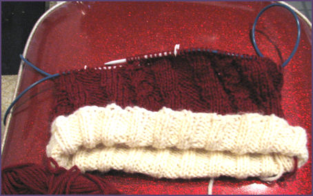 Santa hat in progress