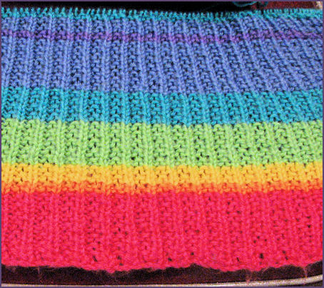 rainbow baby blanket in progress